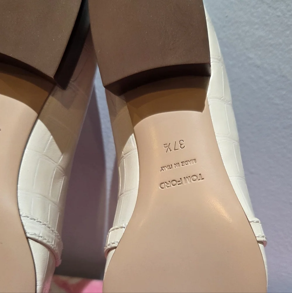 Women's Tom Ford Whitney Crocodile Chain Loafer, Size 37.5 NWOB - Picture 9 of 11